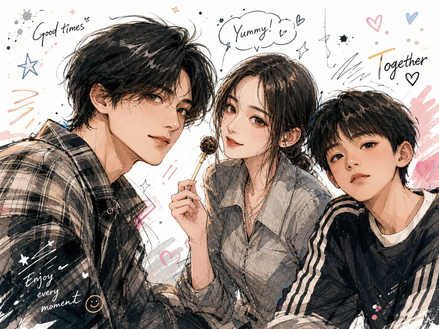 韓国風イラスト生成の作例